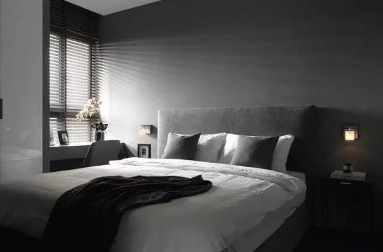 灰色的床搭配什么床单图片 灰色床配什么颜色床品图片(图1)