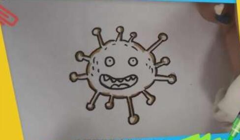 病菌简笔画怎么画 病菌的简笔画怎么画(图3)